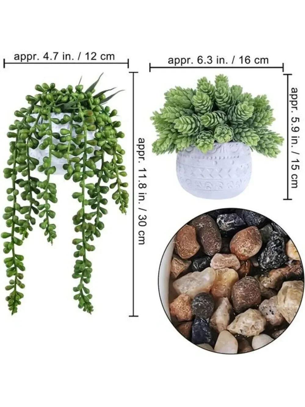 small artificial succulent potted plants faux greenery home office decor 3 set